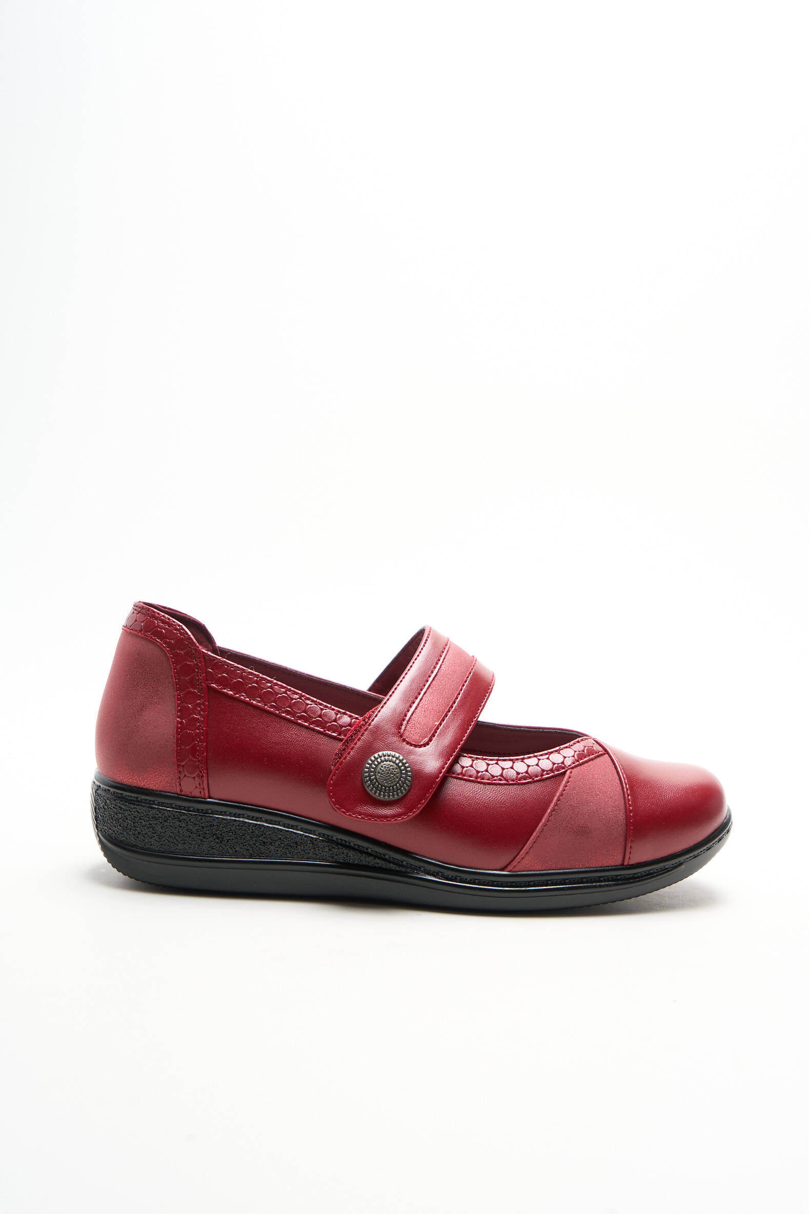 Balerinos velcro užsegimas plokščias kulnas iki 3 cm raudona DAMART moteris
