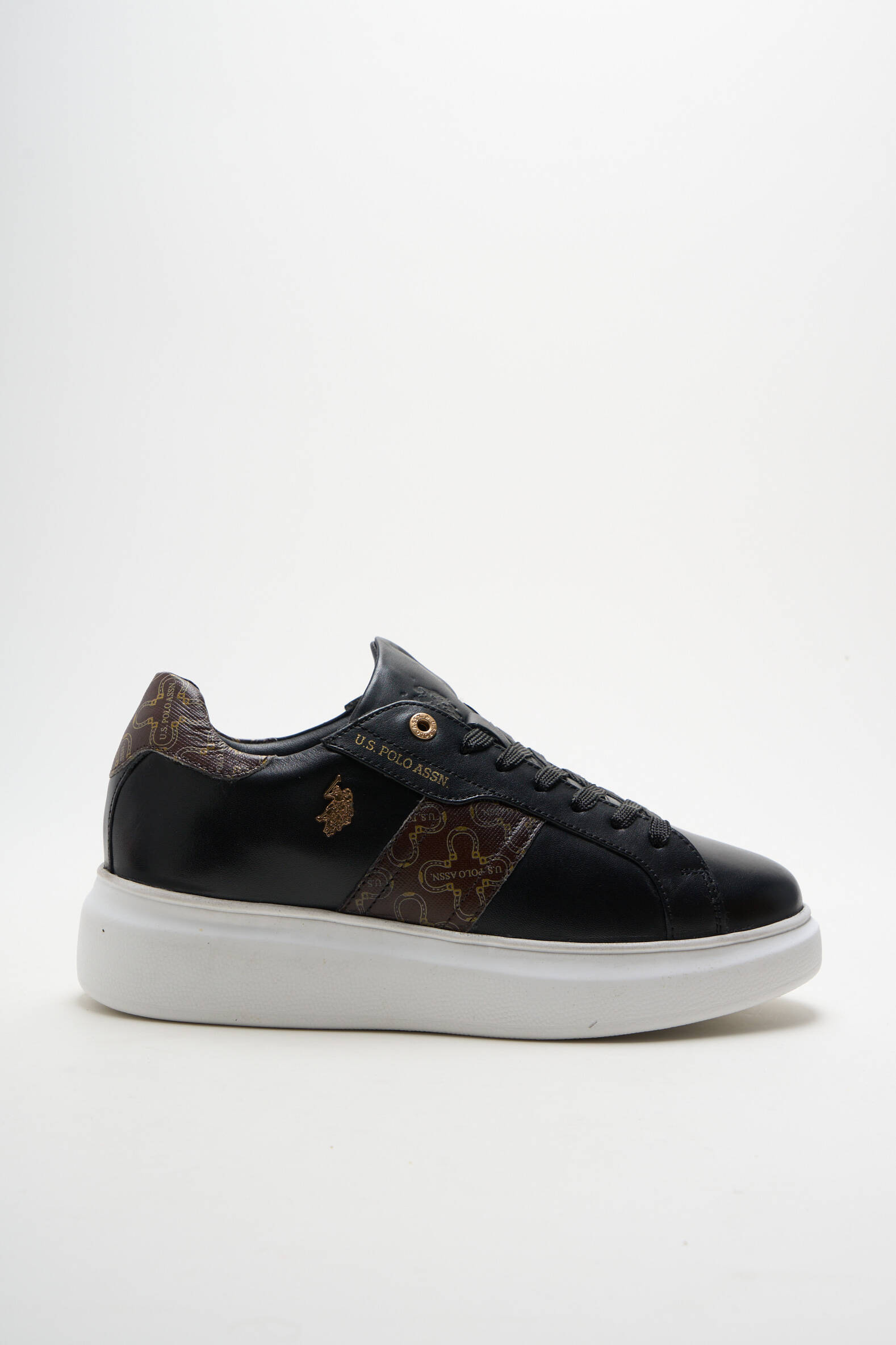 Bėgimo bateliai satino audinys kulnas nuo 4 iki 6 cm juodas U.S. POLO ASSN moteris