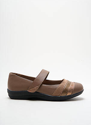 Balerinos velcro užsegimas plokščias kulnas iki 3 cm rudas DAMART moteris
