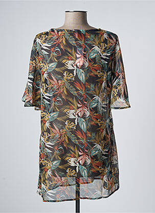 Trumpa rankovė tunika lengva ir skaidri juodas BLANCHEPORTE moteris