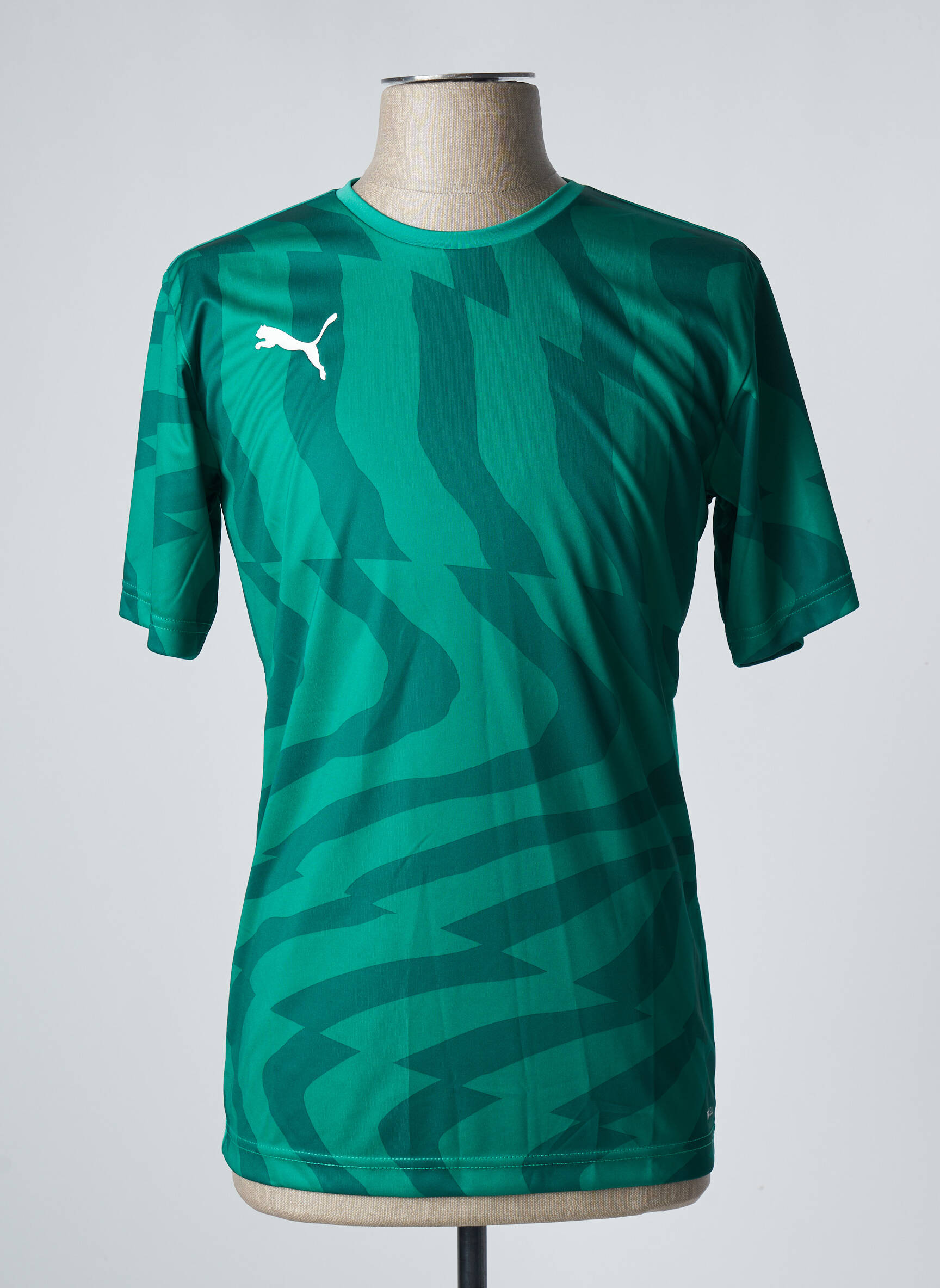 T-marškinys centrinė iškirptė trumpas rankovės žalias PUMA vyras