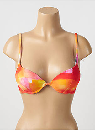 Maudymosi viršūnė tamprumas push-up liemenėlė su aukštu palaikymu oranžinė CHERRY BEACH moteris
