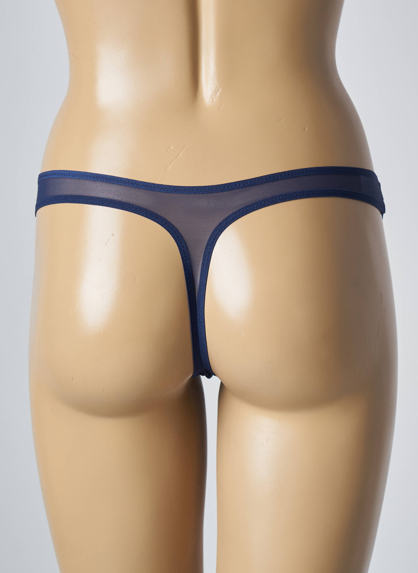 Tanga satino audinys mėlyna SIMONE PERELE moteris