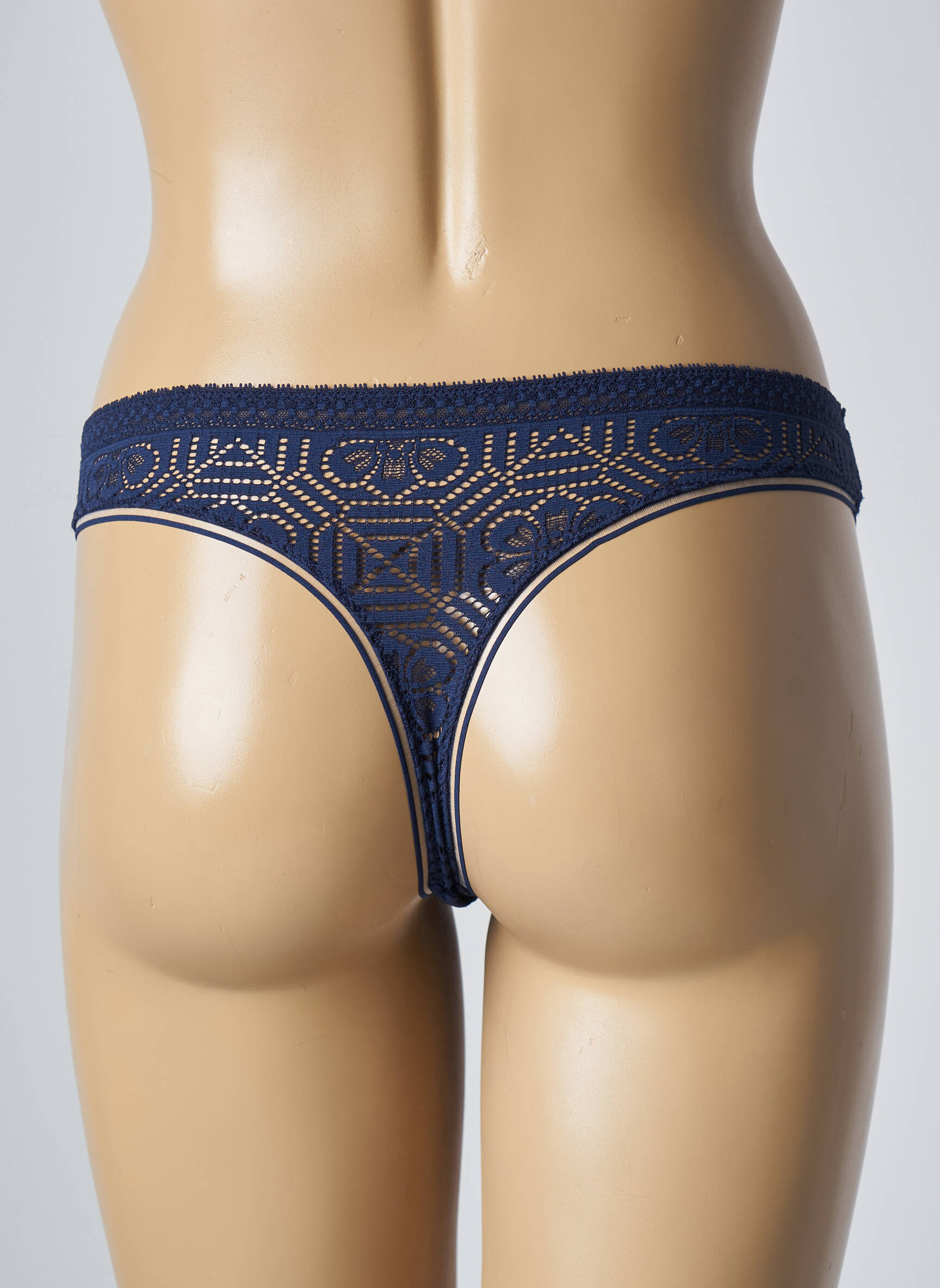 Tanga satino efektas mėlyna SIMONE PERELE moteris