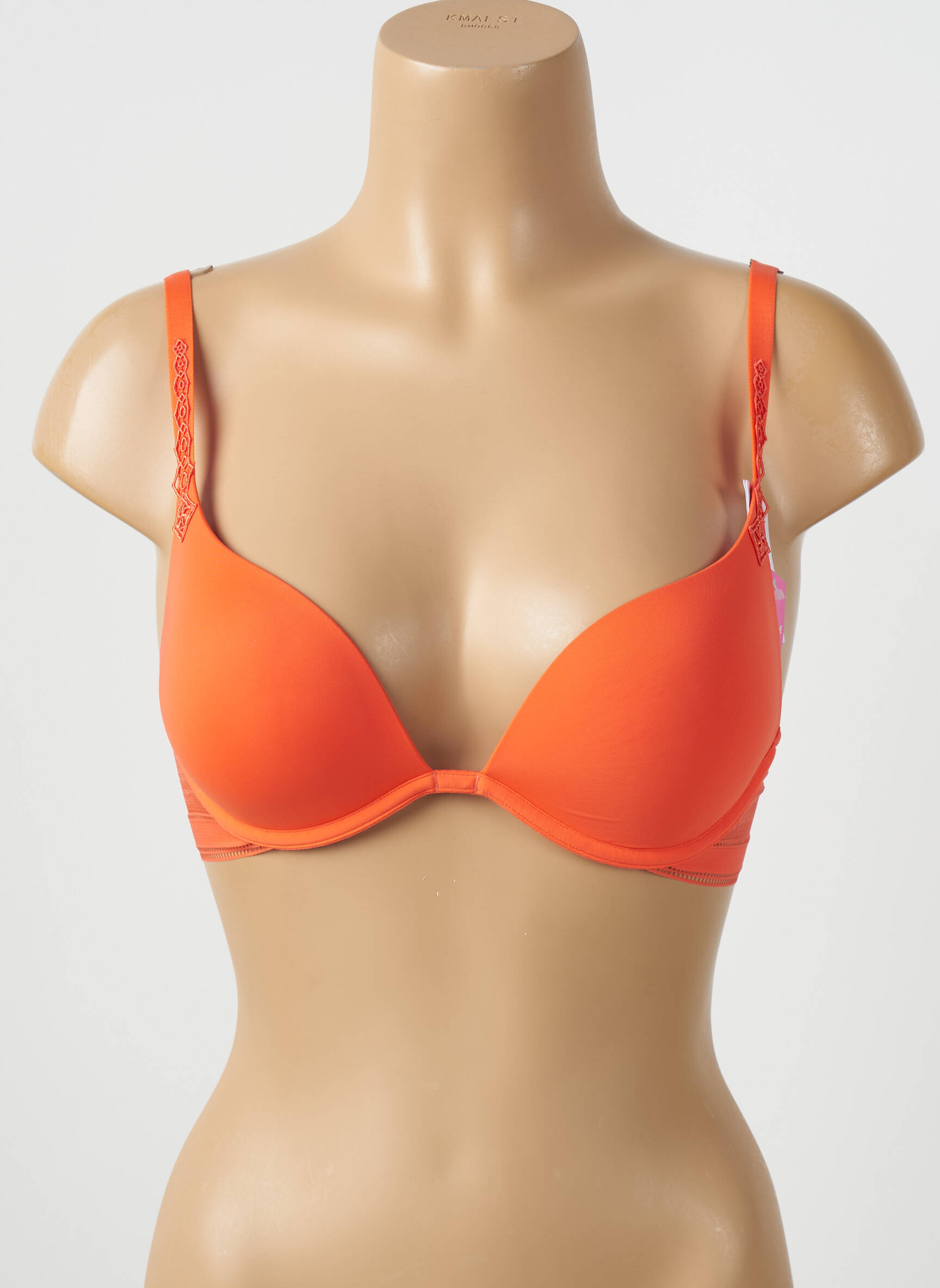 Liemenėlė satino efektas push-up liemenėlė su aukštu palaikymu oranžinė SIMONE PERELE moteris