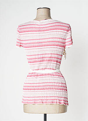 Kardiganas su užsegimu plona tinklinė medžiaga rožinė TRICOT CHIC moteris
