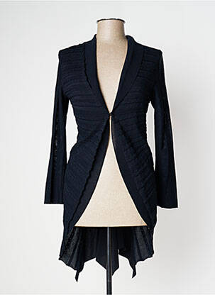 Ilgų rankovių liemenė šaliko apykaklė mėlyna TRICOT CHIC moteris