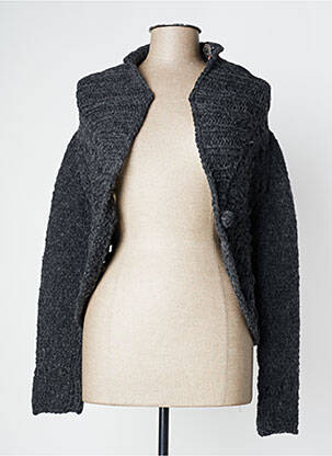 Ilgų rankovių liemenė šaliko apykaklė pilka TRICOT CHIC moteris