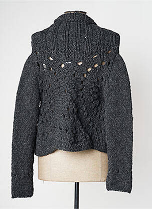 Ilgų rankovių liemenė šaliko apykaklė pilka TRICOT CHIC moteris