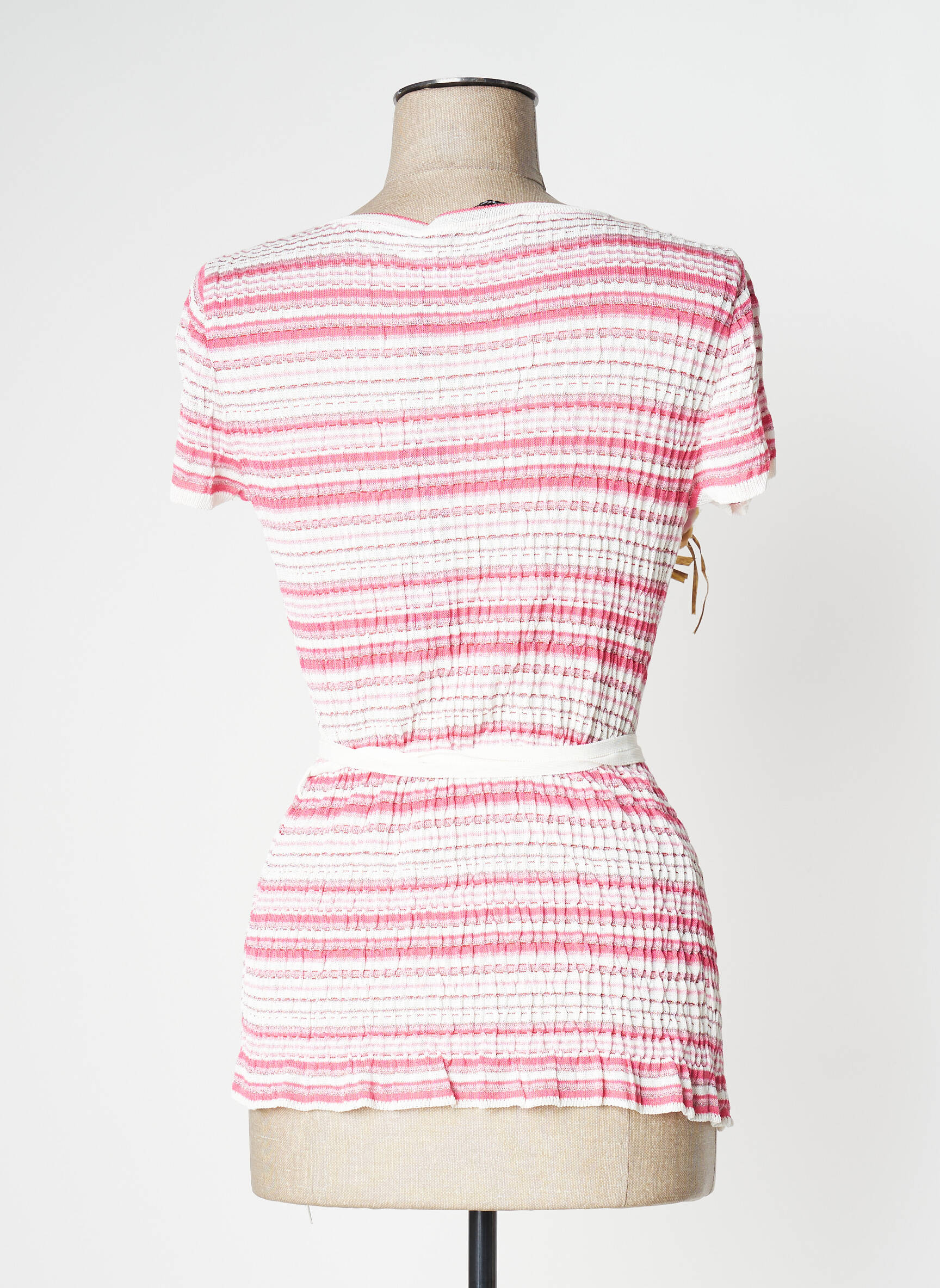 Kardiganas su užsegimu plona tinklinė medžiaga rožinė TRICOT CHIC moteris
