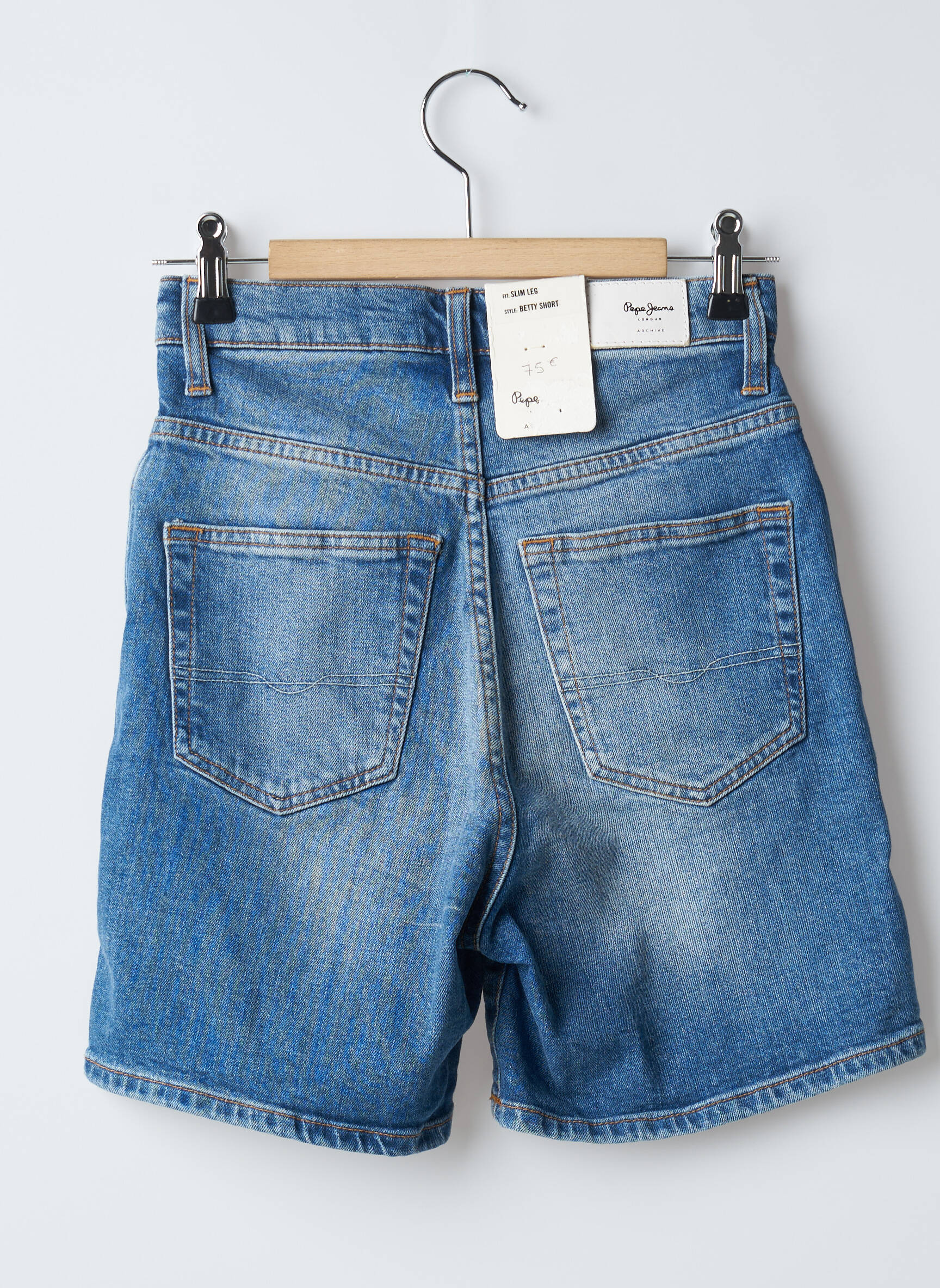 Šortas uždarymas su užtrauktuku po mygtuku uždengimu aukšta talija mėlyna PEPE JEANS moteris