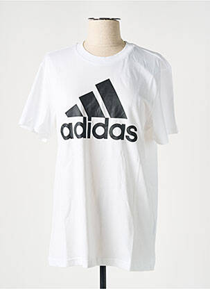 T-marškinys tiesi kirpimas trumpas rankovės baltas ADIDAS moteris