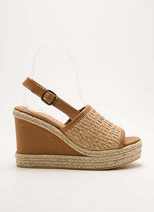 Espadrilės satino audinys kulnas nuo 7 iki 9 cm rudas MINKA DESIGN moteris