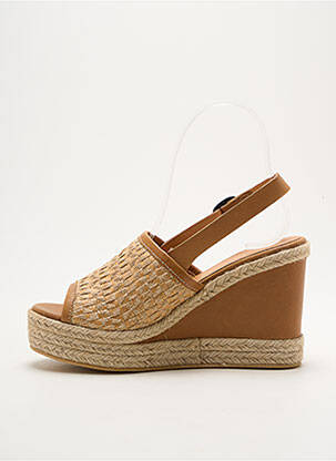 Espadrilės satino audinys kulnas nuo 7 iki 9 cm rudas MINKA DESIGN moteris