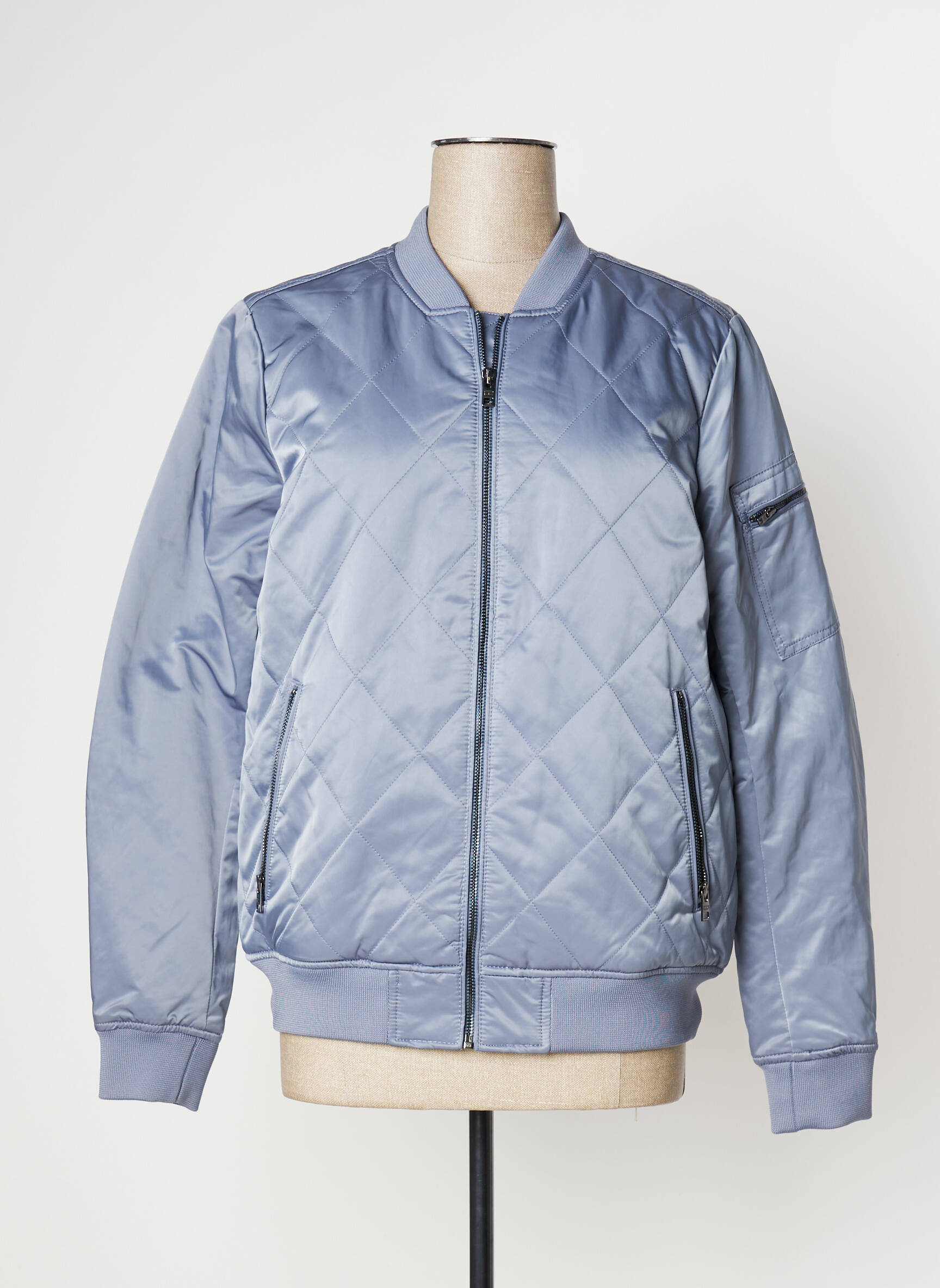 Pūkinė striukė be gobtuvų be gobtuvų mėlyna TOMMY HILFIGER moteris