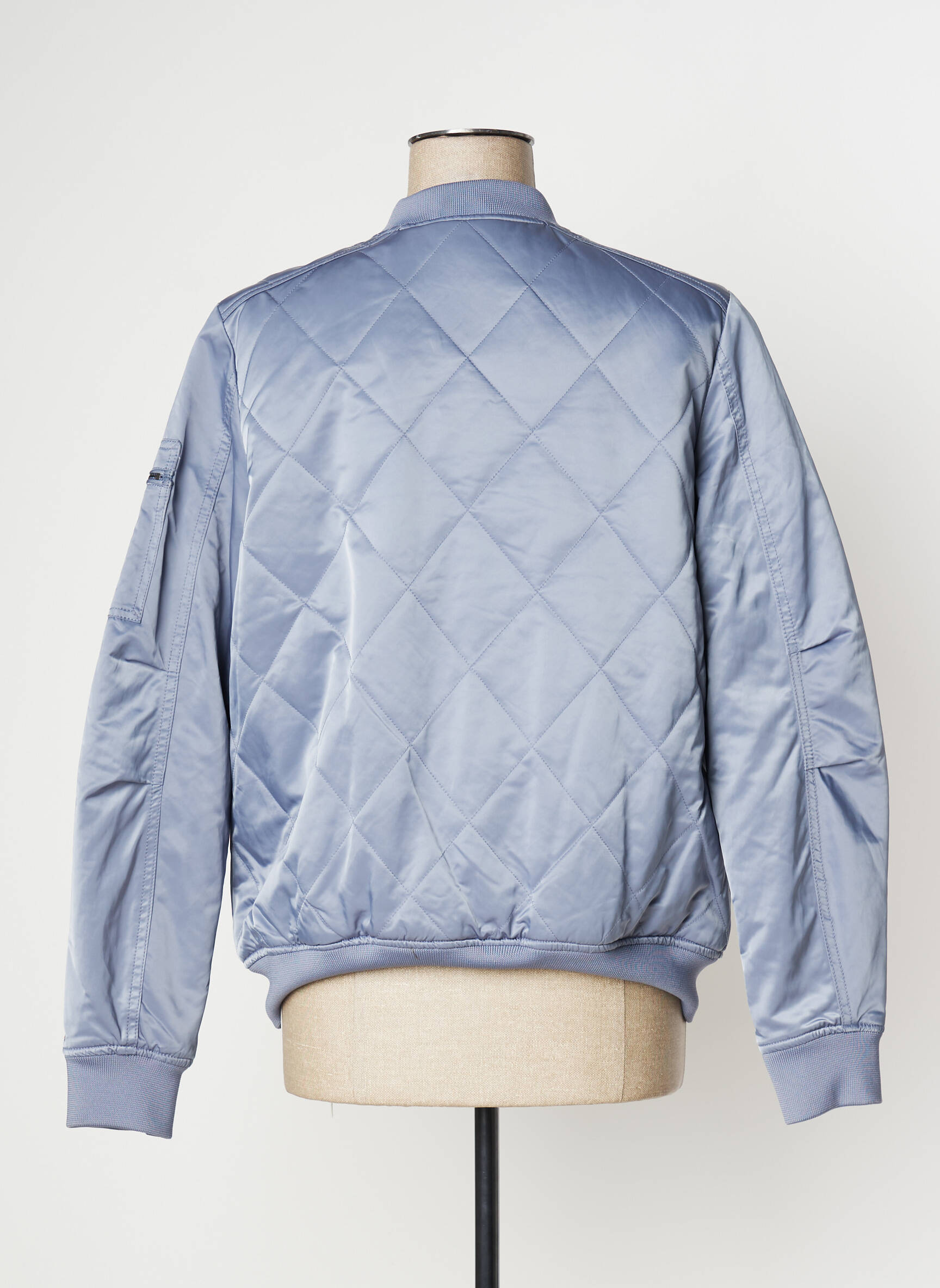 Pūkinė striukė be gobtuvų be gobtuvų mėlyna TOMMY HILFIGER moteris