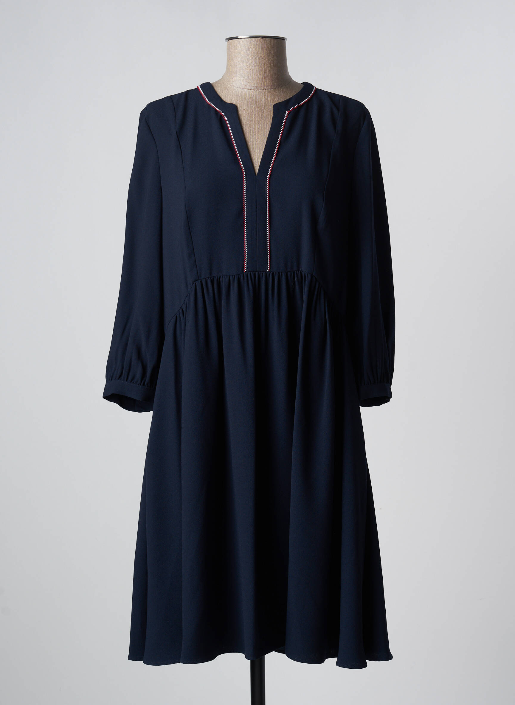 Pusilgių suknelė 3/4 rankovės 3/4 rankovės mėlyna TOMMY HILFIGER moteris
