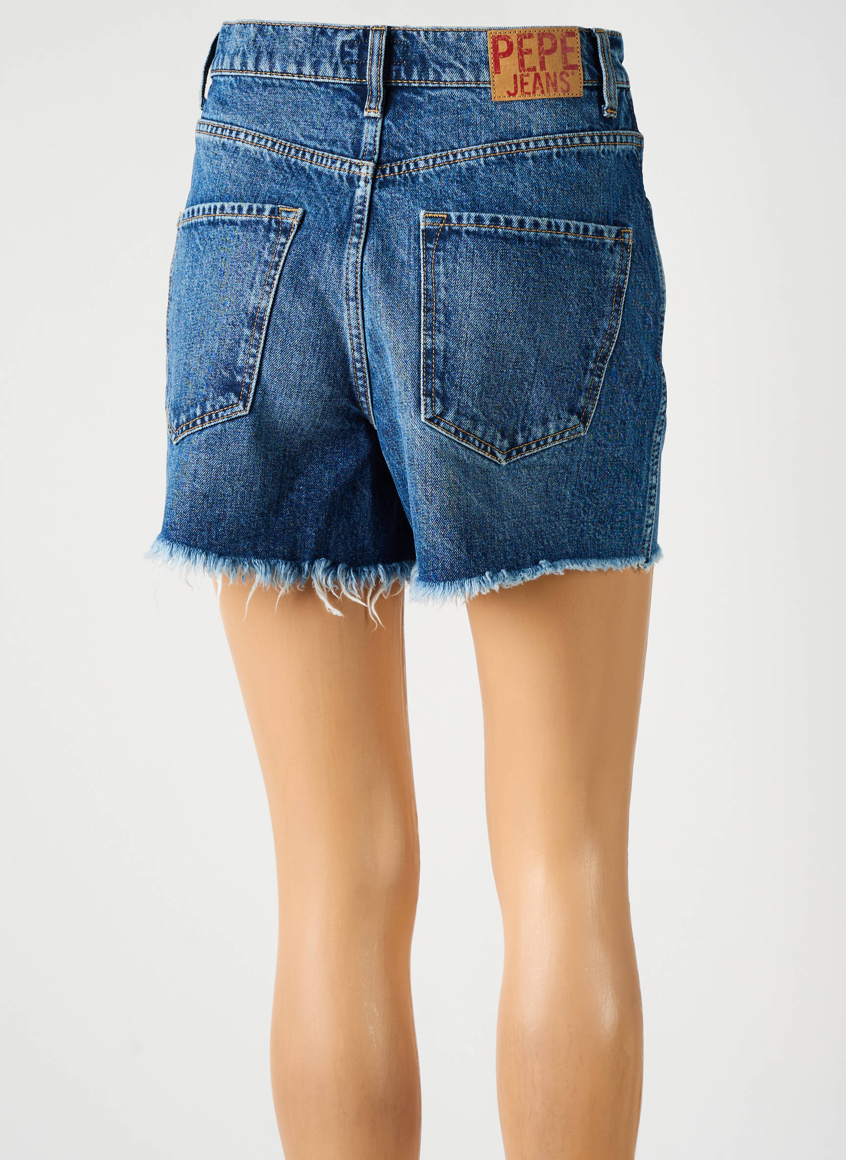 Šortas uždarymas su užtrauktuku po mygtuku uždengimu aukšta talija mėlyna PEPE JEANS moteris