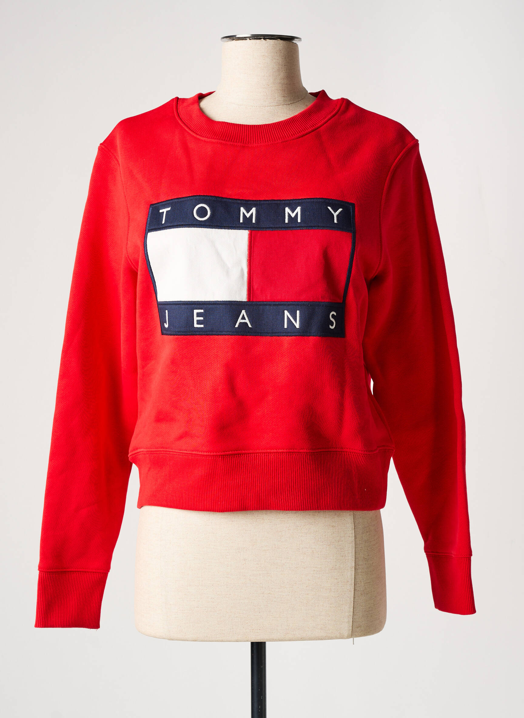 Mikroskopas siuvinėjimas ilgos rankovės raudona TOMMY HILFIGER moteris