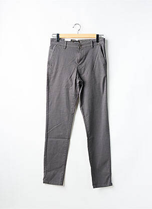 Lieknos kelnės uždarymas su užtrauktuku po mygtuku uždengimu pilka JACK & JONES vyras