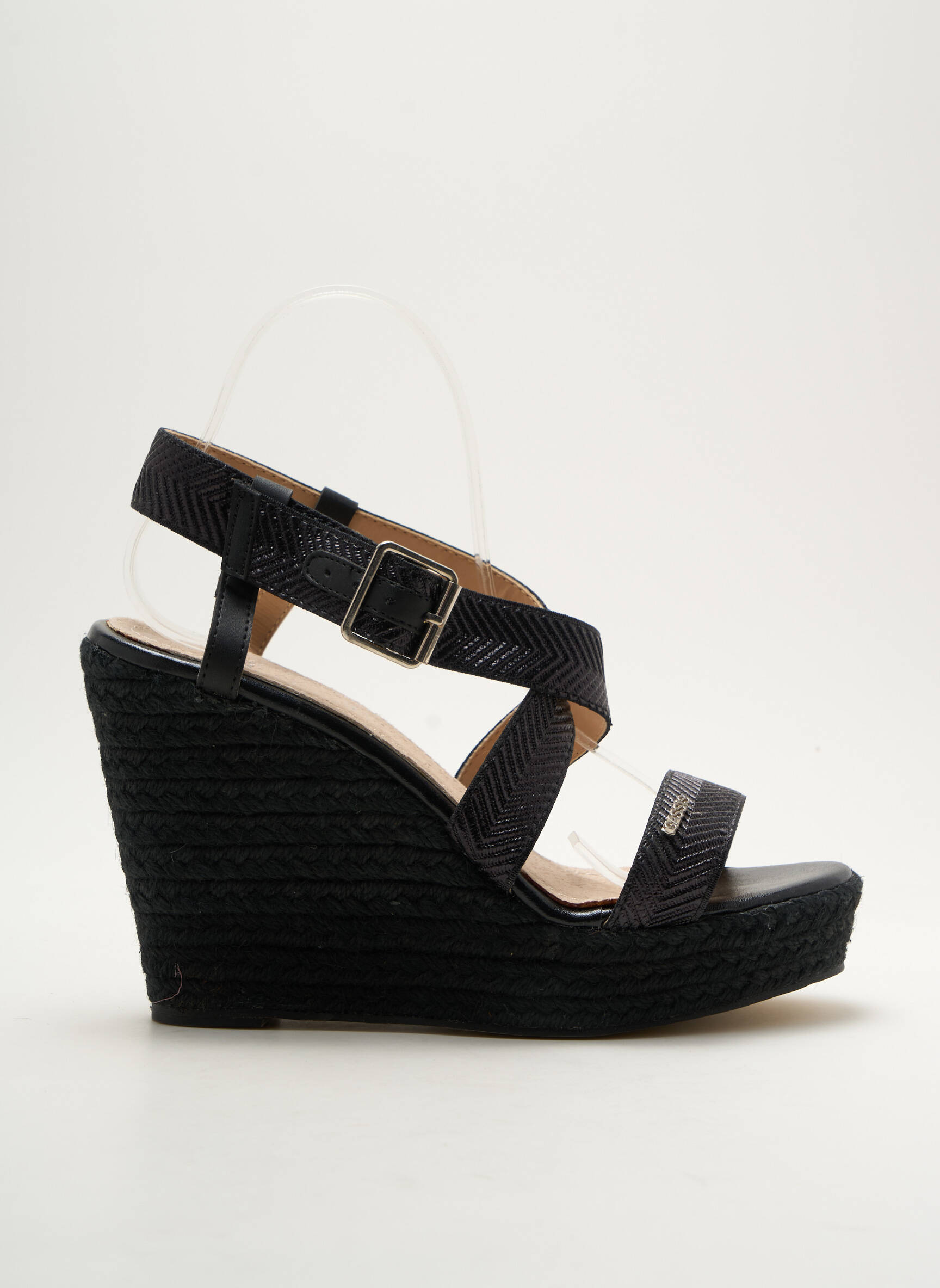Espadrilės satino audinys 10 cm ir daugiau aukštakulniai juodas CASSIS COTE D'AZUR moteris