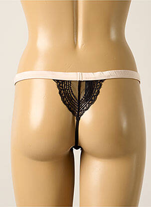 Tanga satino efektas juodas MAISON CLOSE moteris