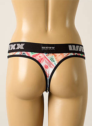 Tanga satino efektas juodas WAXX moteris