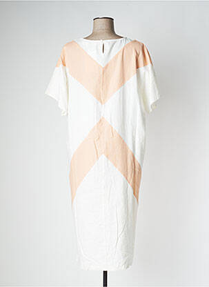 Pusilgių suknelė sklandi forma trumpas rankovės baltas PAN moteris