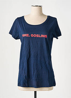 T-marškinys sietspausdinimas trumpas rankovės mėlyna MADAME TSHIRT moteris