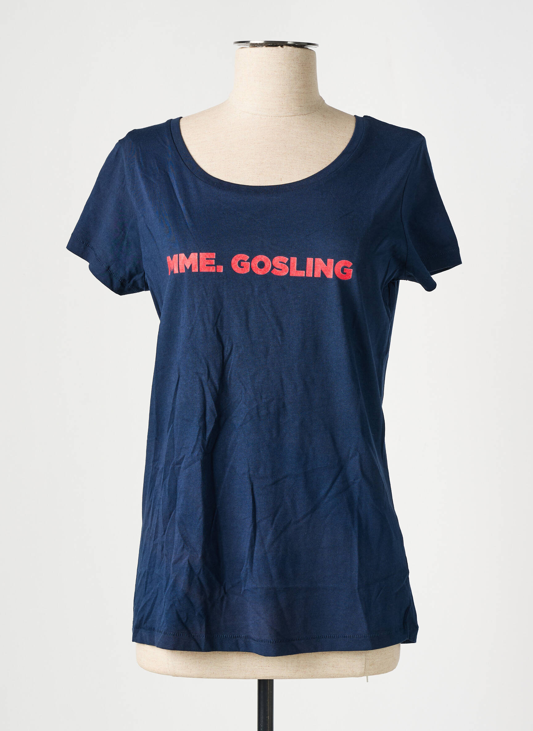 T-marškinys sietspausdinimas trumpas rankovės mėlyna MADAME TSHIRT moteris