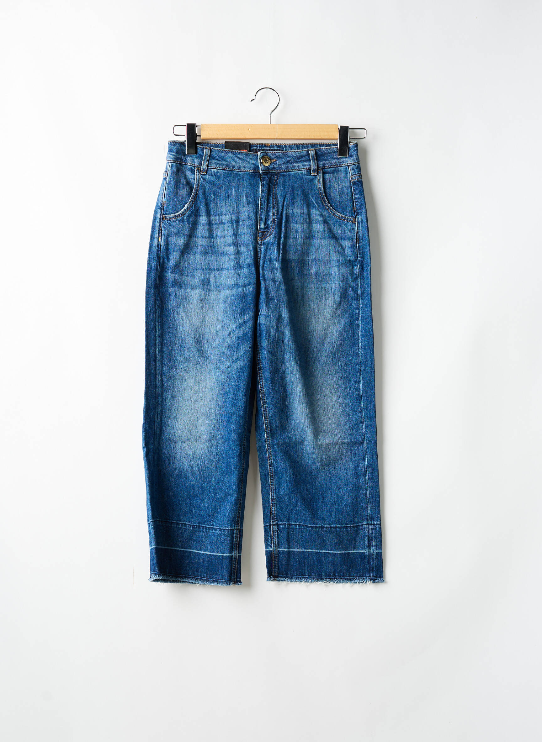 Tiesios kirpimo džinsai aukšta talija aukšta talija mėlyna TRUSSARDI JEANS moteris
