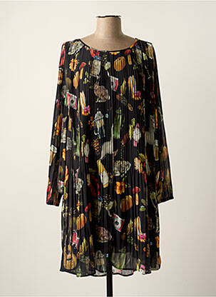 Pusilgių suknelė fantazijos raštas ilgos rankovės juodas FROGBOX moteris