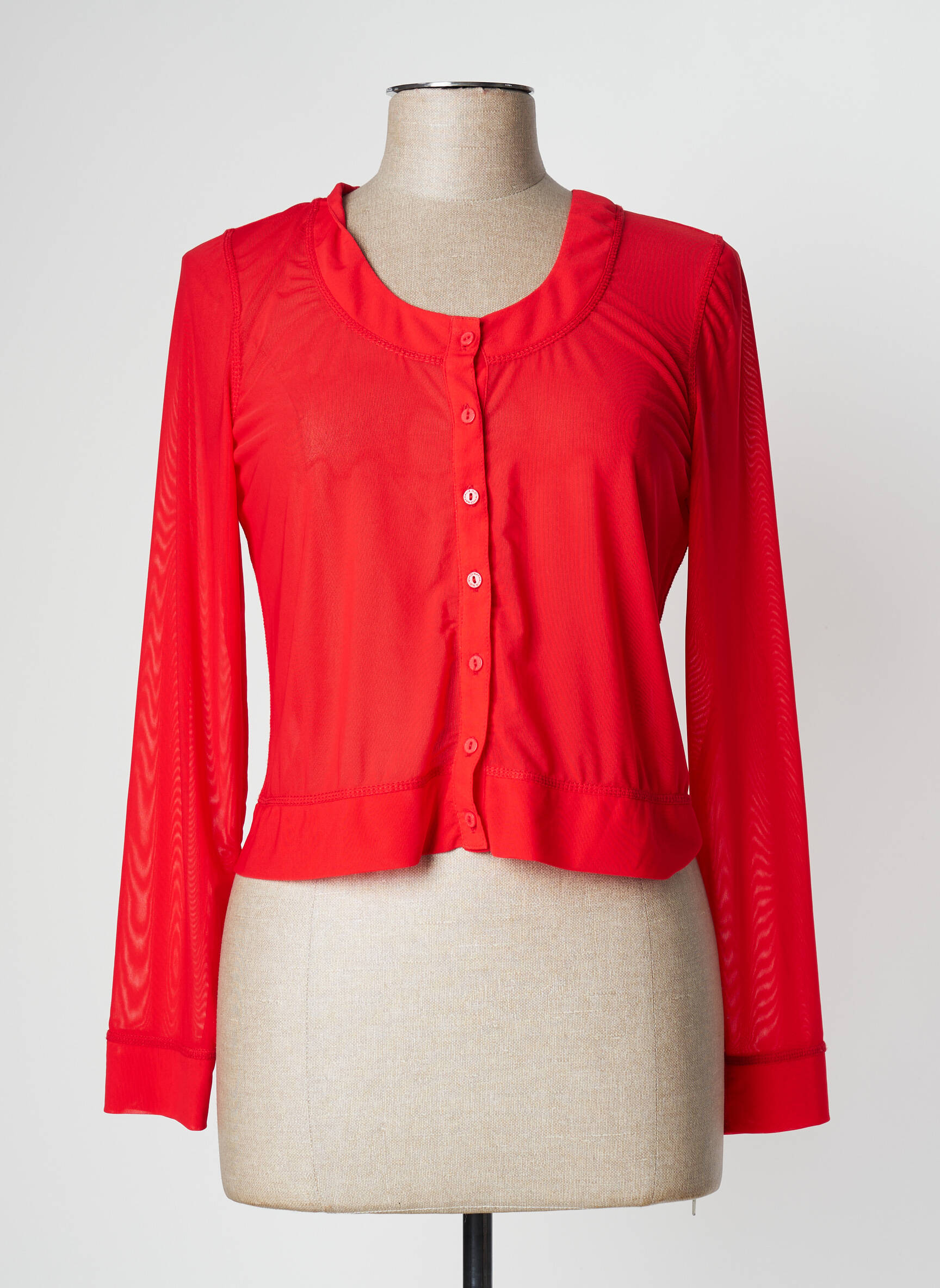 Bolero satino efektas raudona NATHALIE CHAIZE moteris