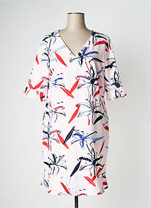 Pusilgių suknelė gėlių raštas 3/4 rankovės rožinė ROBE LEGERE BY VERA MONT moteris