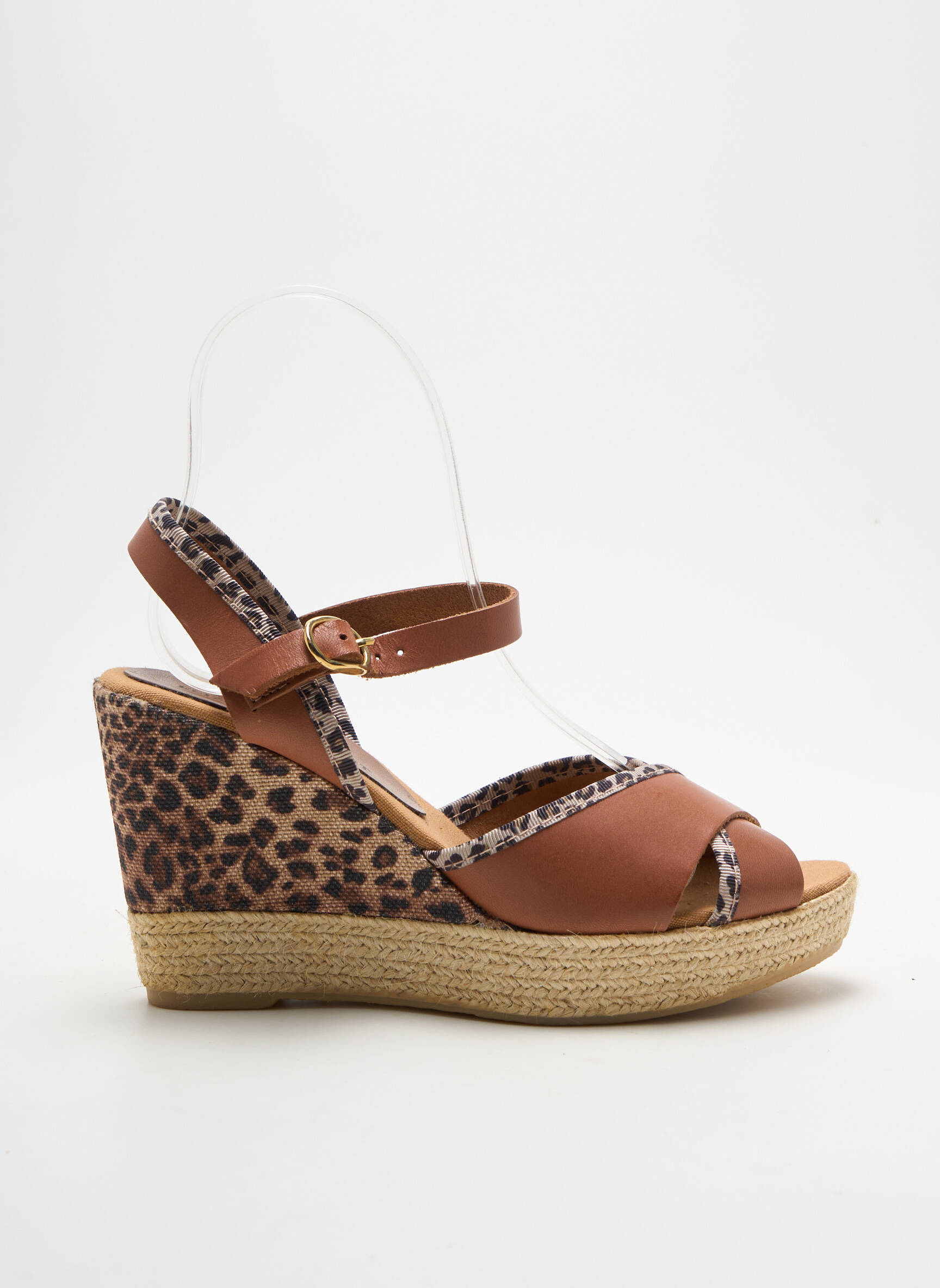 Espadrilės satino audinys kulnas nuo 7 iki 9 cm rudas ELIZABETH STUART moteris