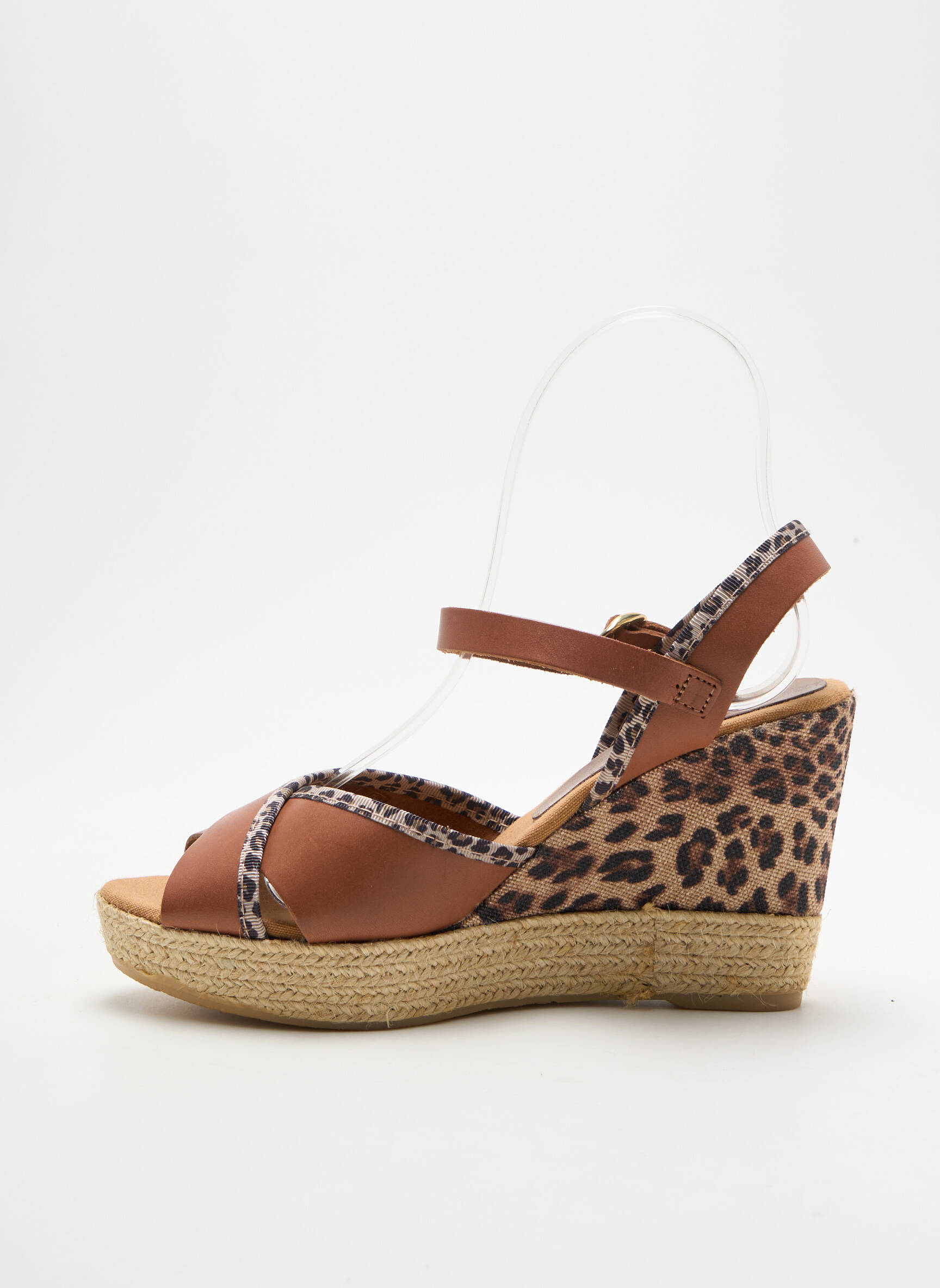 Espadrilės satino audinys kulnas nuo 7 iki 9 cm rudas ELIZABETH STUART moteris