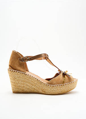 Espadrilės satino audinys kulnas nuo 7 iki 9 cm rudas NATURAL ESPADRILLES moteris