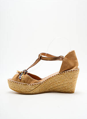 Espadrilės satino audinys kulnas nuo 7 iki 9 cm rudas NATURAL ESPADRILLES moteris