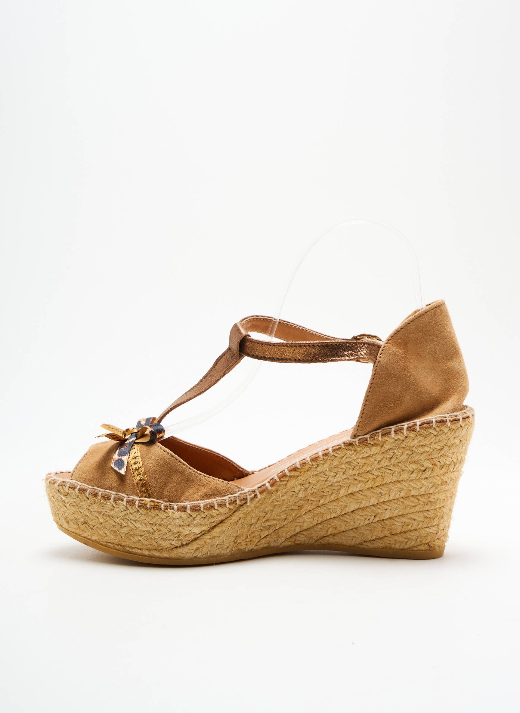 Espadrilės satino audinys kulnas nuo 7 iki 9 cm rudas NATURAL ESPADRILLES moteris