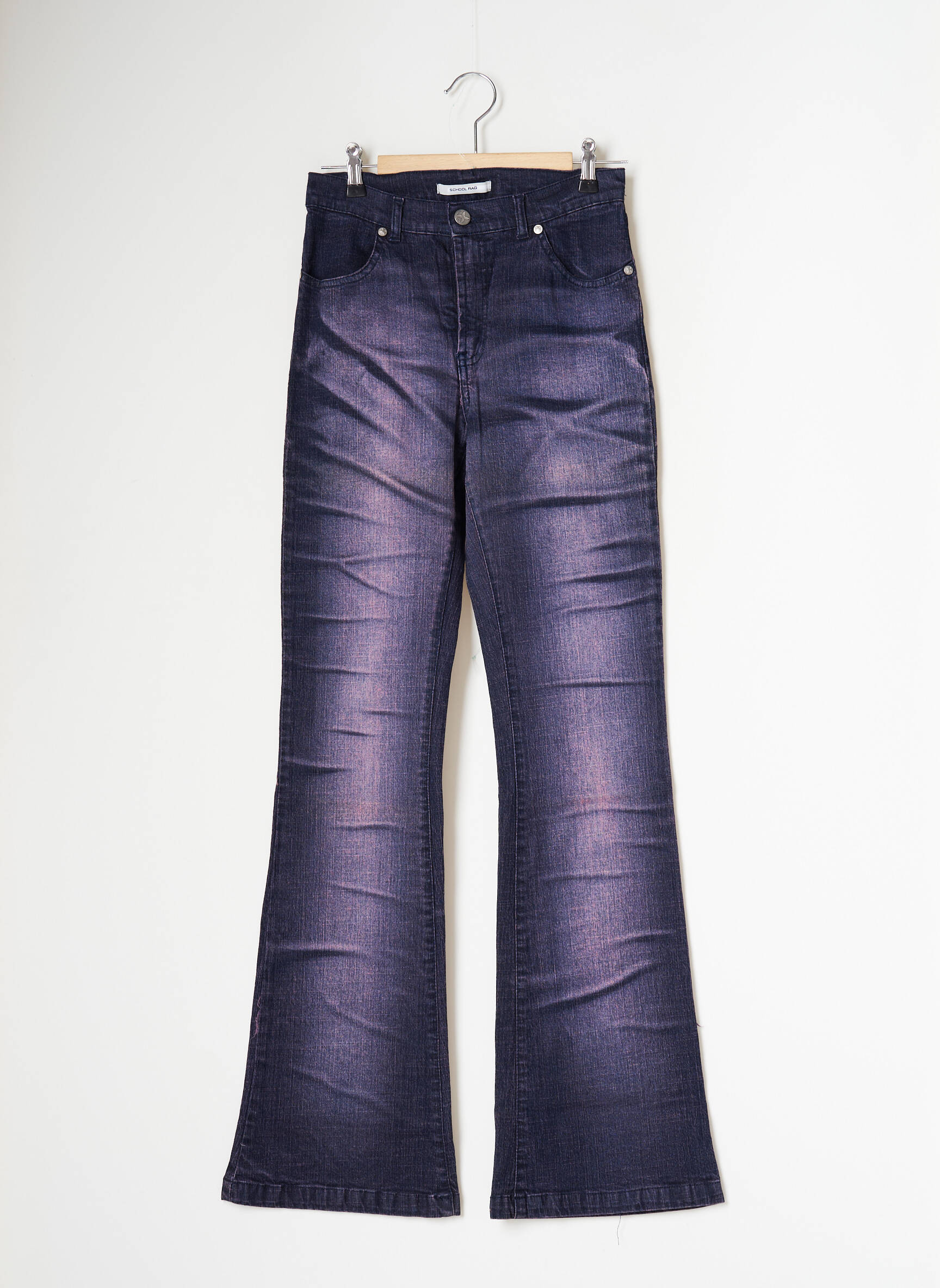Bootcut džinsai aukšta talija aukšta talija violetinis SCHOOL RAG moteris