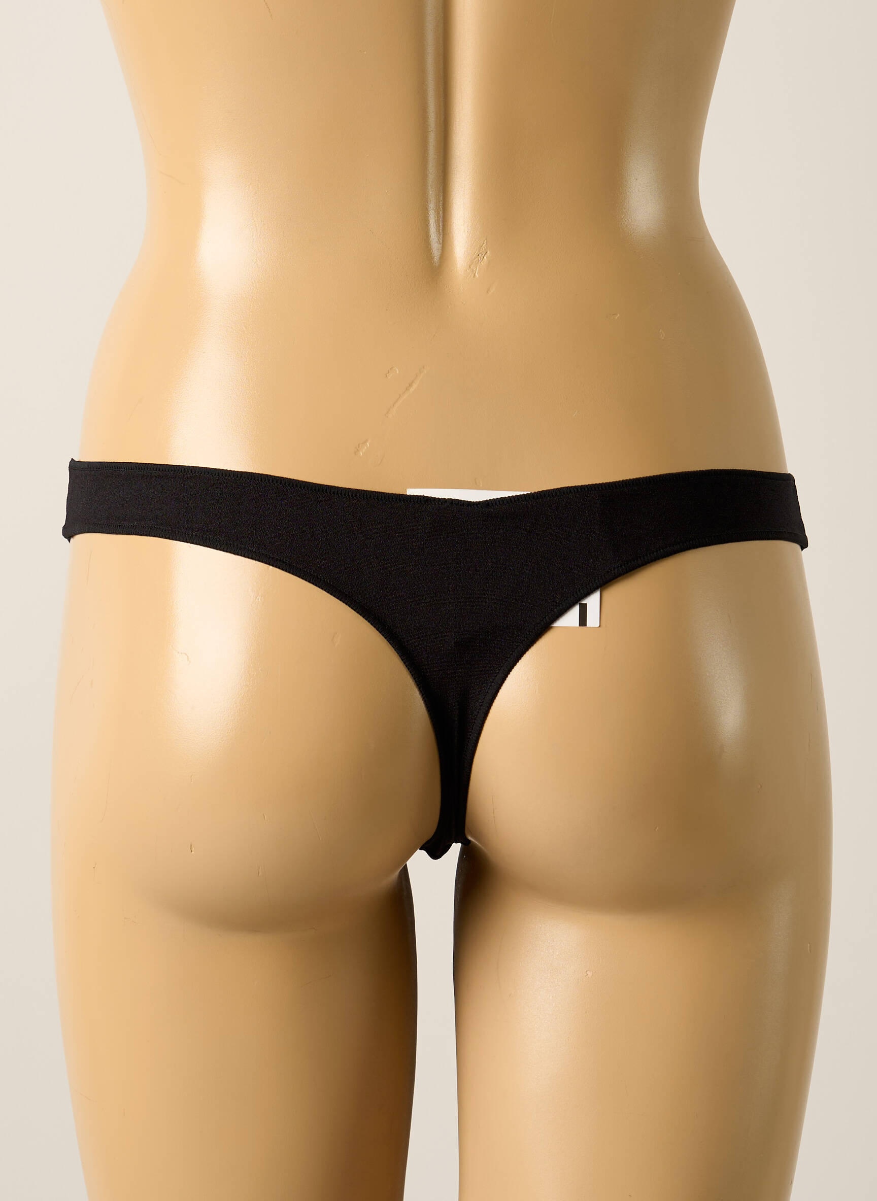 Tanga satino efektas juodas PASSIONATA moteris