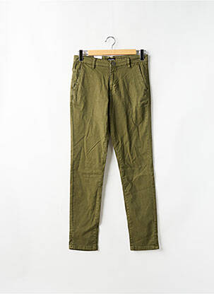 Chino kelnė popelinos audinys, kuris pasižymi lygiu ir tankiu paviršiumi. žalias JACK & JONES vyras
