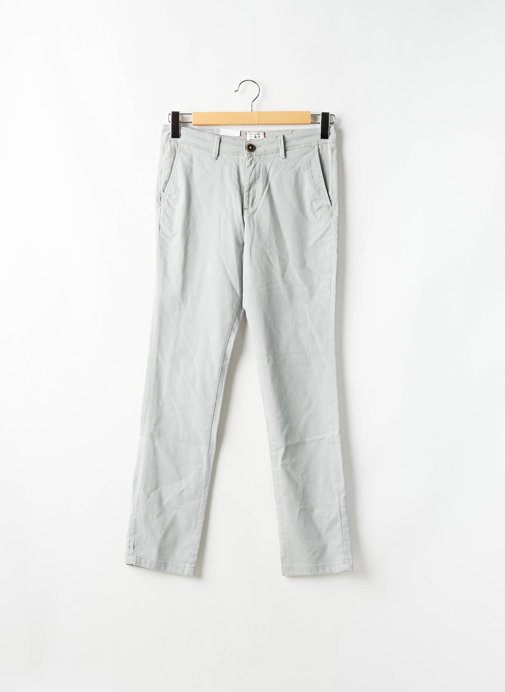 Chino kelnė popelinos audinys, kuris pasižymi lygiu ir tankiu paviršiumi. normala dydis pilka JACK & JONES vyras