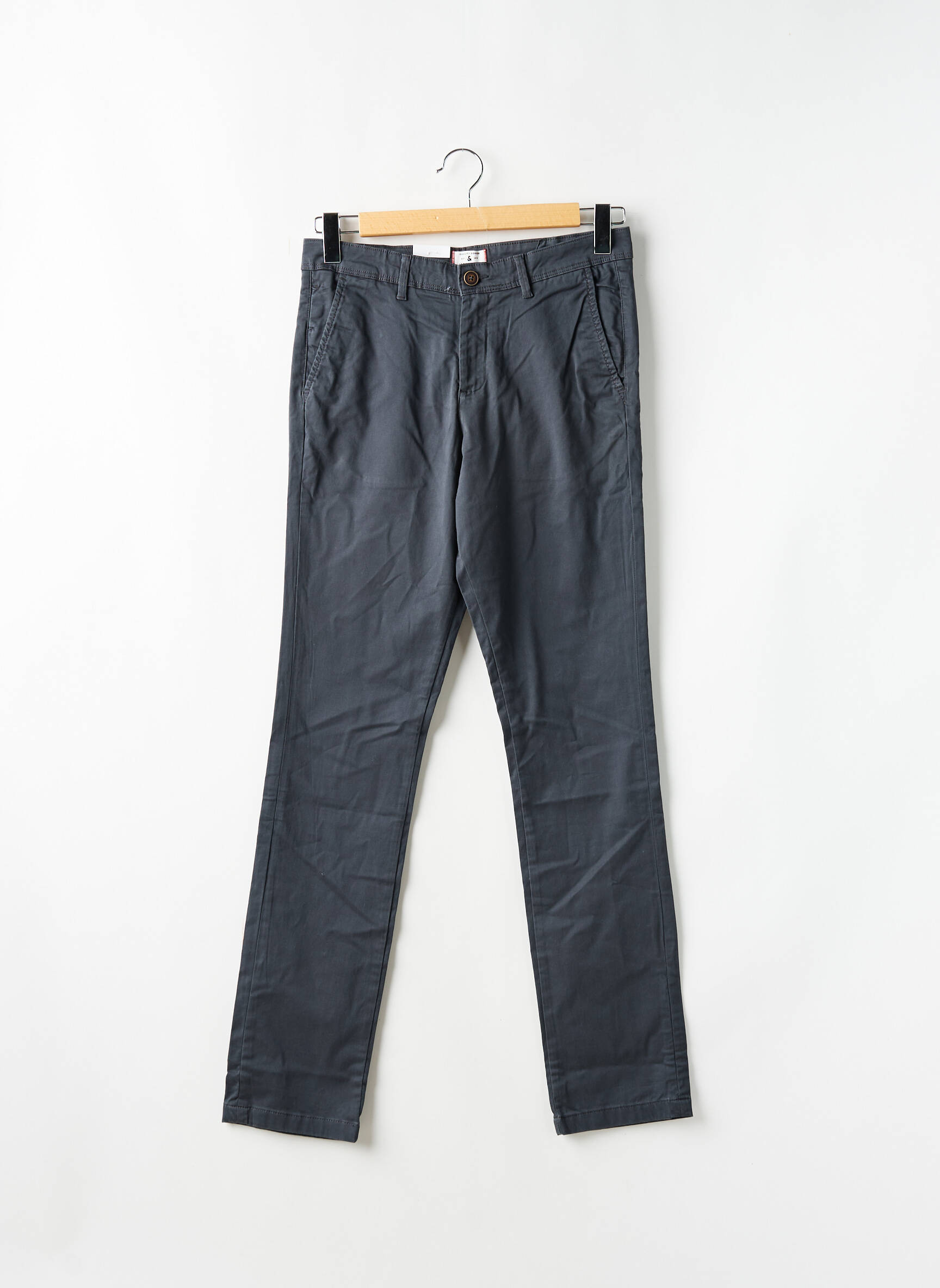 Chino kelnė popelinos audinys, kuris pasižymi lygiu ir tankiu paviršiumi. normala dydis pilka JACK & JONES vyras