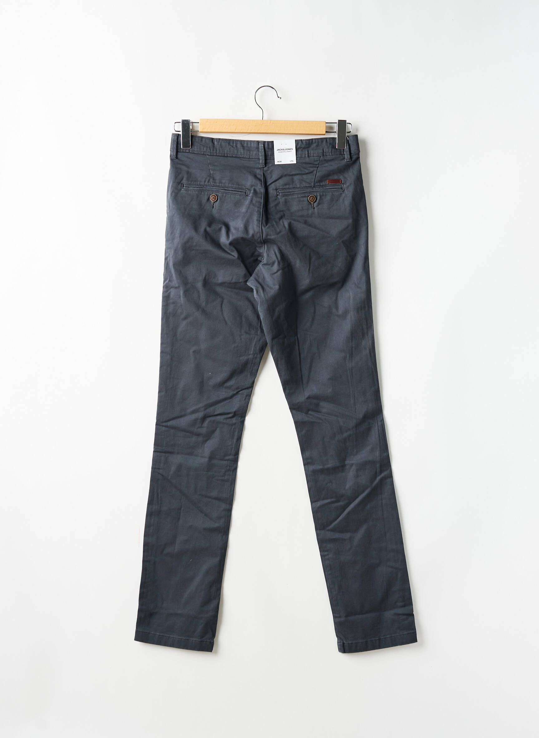 Chino kelnė popelinos audinys, kuris pasižymi lygiu ir tankiu paviršiumi. normala dydis pilka JACK & JONES vyras