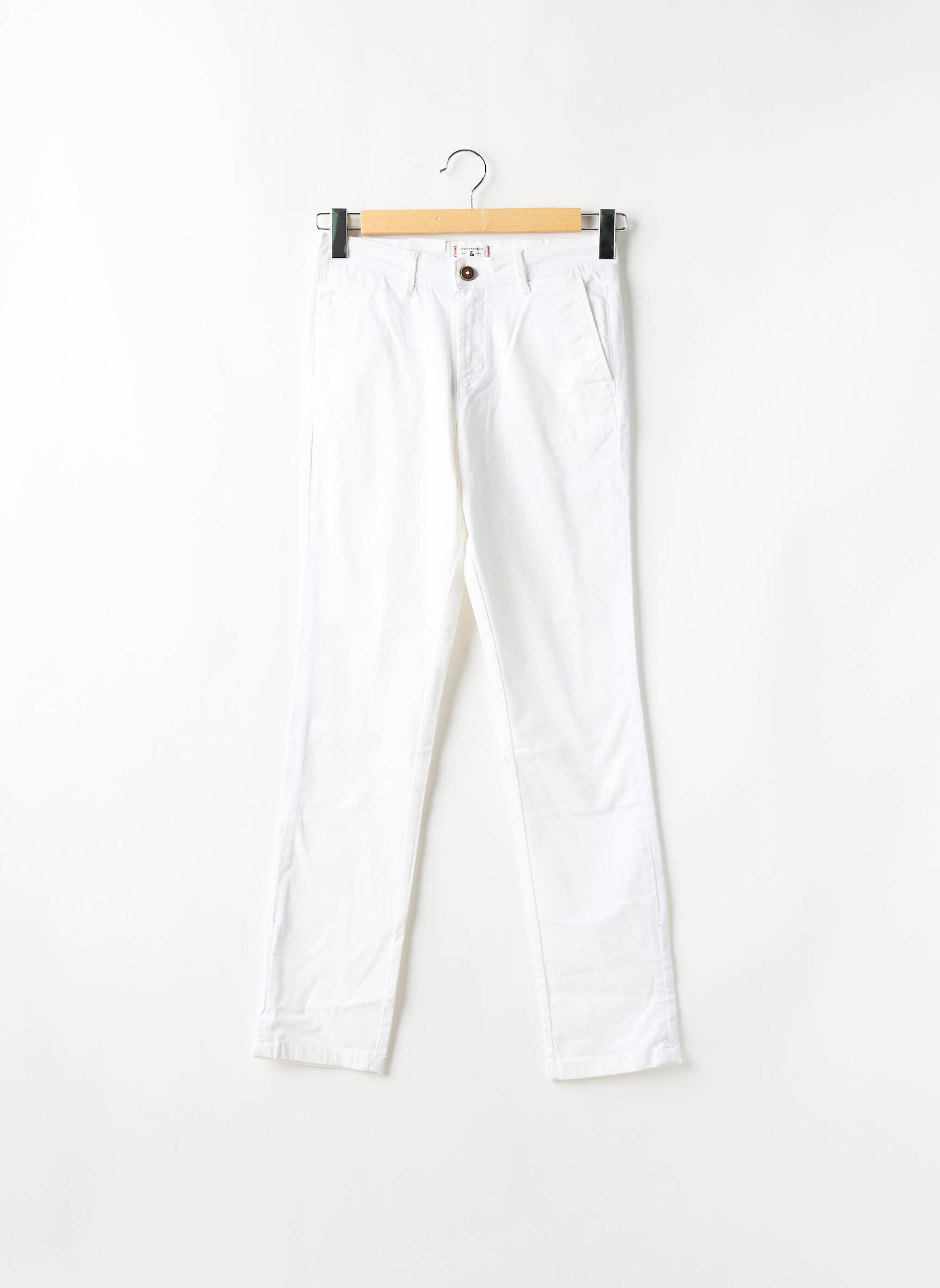 Chino kelnė popelinos audinys, kuris pasižymi lygiu ir tankiu paviršiumi. normala dydis baltas JACK & JONES vyras