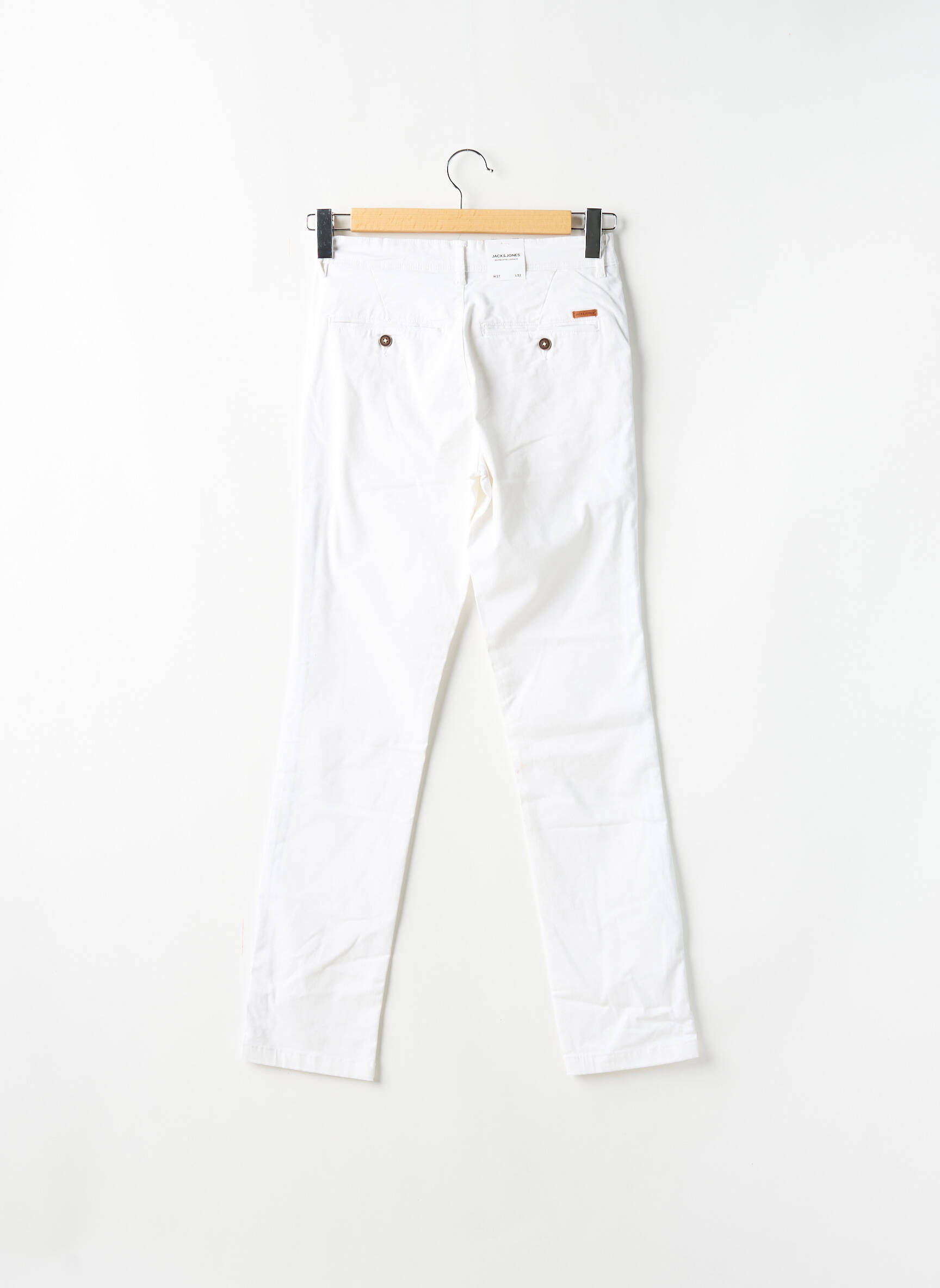 Chino kelnė popelinos audinys, kuris pasižymi lygiu ir tankiu paviršiumi. normala dydis baltas JACK & JONES vyras