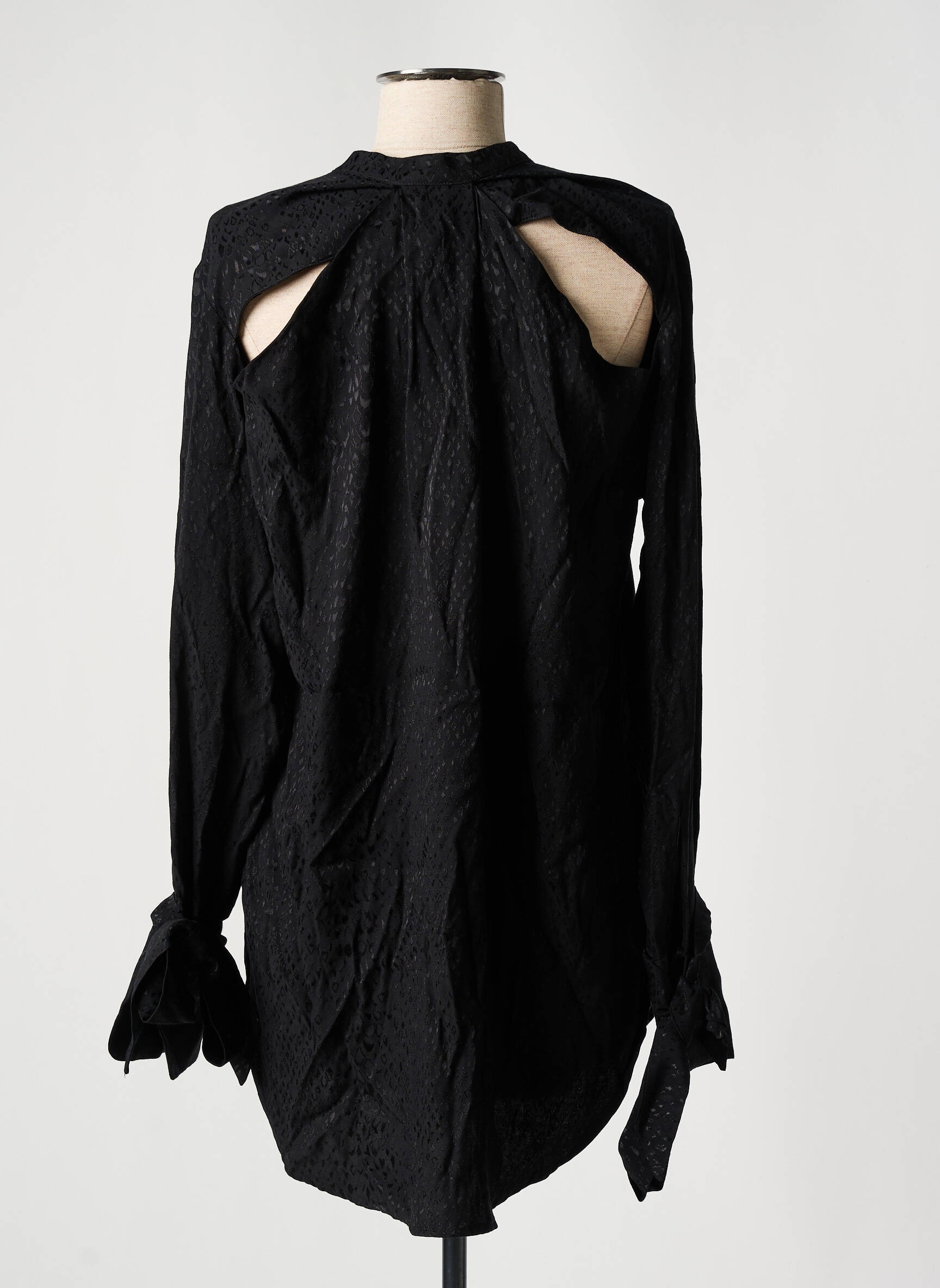 Ilgų rankovių tunika priekinė mygtukų uždarymo sistema juodas ASTRID BLACK LABEL moteris