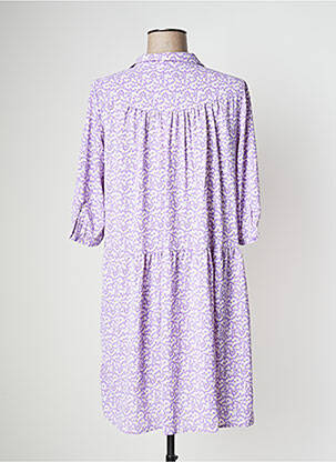 Pusilgių suknelė gėlių raštas 3/4 rankovės violetinis SENS UNIQ moteris