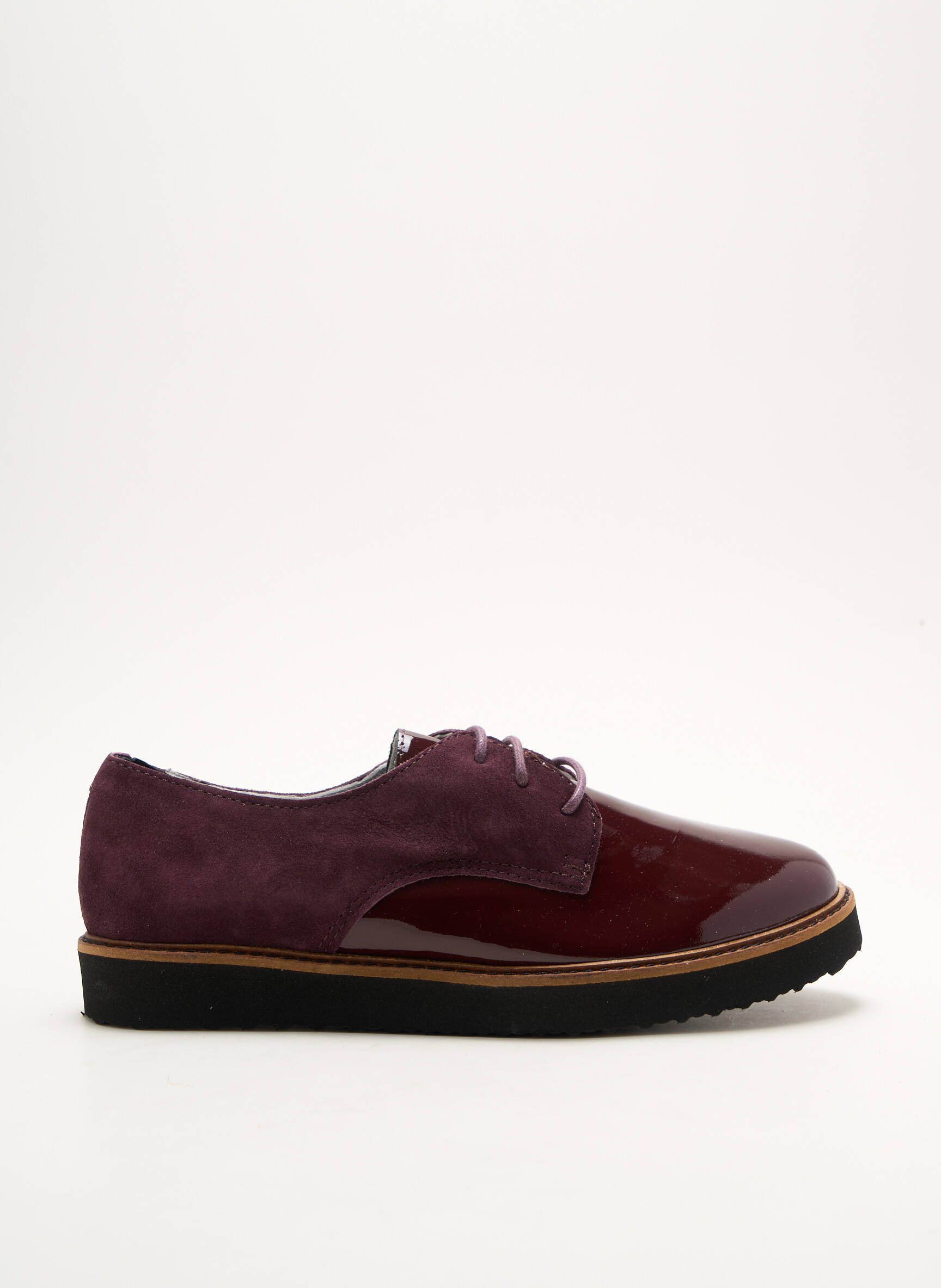 Derbiai lygus medžiaga plokščias kulnas iki 3 cm violetinis IPPON VINTAGE moteris